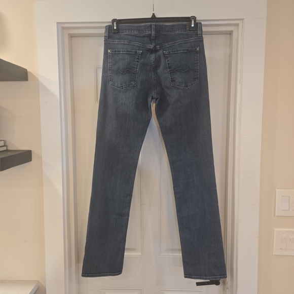 7 For All Mankind Standard Jeans Button Fly Straight Fit Blue Mens Size 33 - Picture 7 of 10
